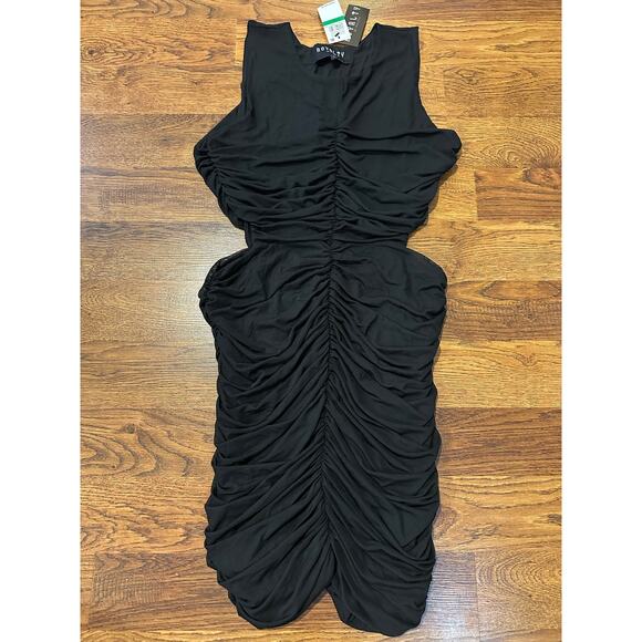 Royalty by Maluma Ruched Cutout Bodycon Dress – Black | Size L | NWT Bold Look - Picture 2 of 8